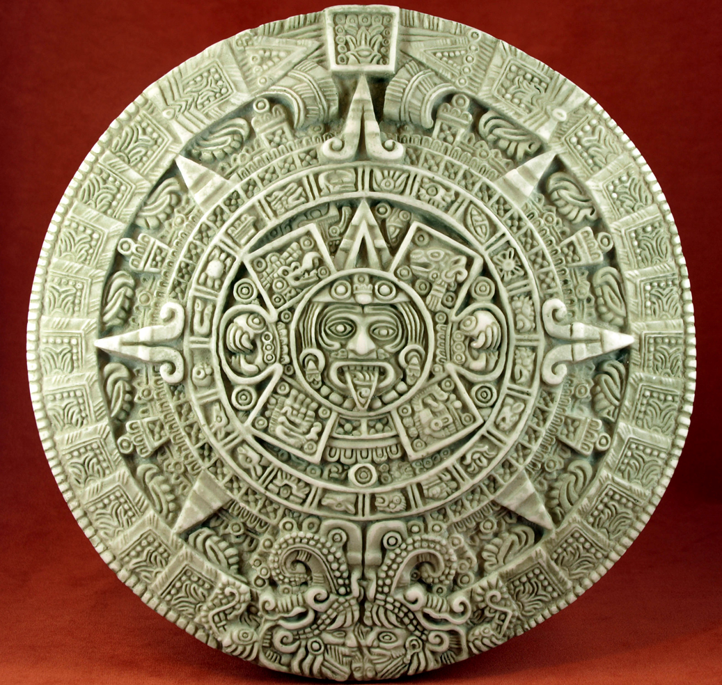 Réplica de la Piedra del Sol mexica, detalle de los anillos concéntricos