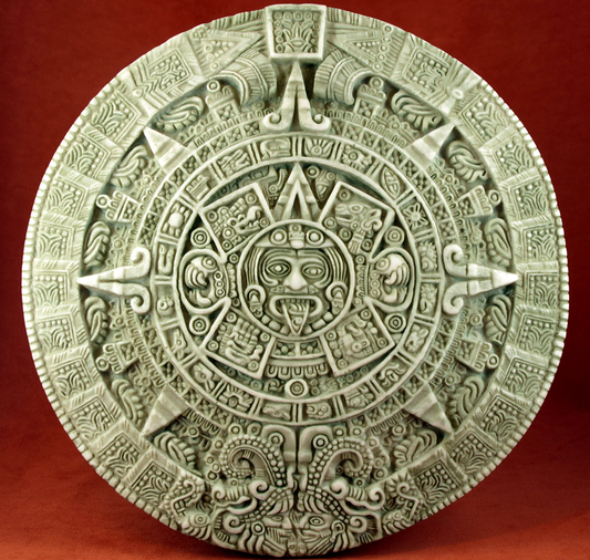 Réplica de la Piedra del Sol mexica, detalle de los anillos concéntricos